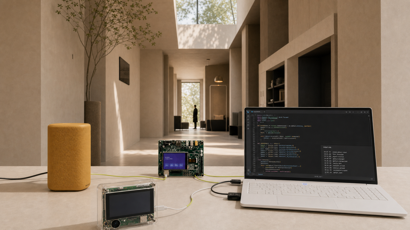 UAgentOS links XiUOS, OpenVela, computer and speaker in one real environment